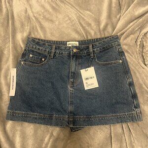 Princess Polly Gazelle Denim Skort Mid Wash Size 8 Lower Impact Mini Skort